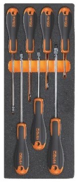 Beta M214 Zachte foam inlegbak met Beta Easy schroevendraaiers met sleuf profiel - 024500214 024500214