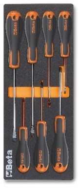 Beta M218 Zachte foam inlegbak met Beta Easy schroevendraaiers met sleuf en Phillips® profiel - 024500218 - 024500218