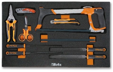 Beta M284 Zachte inlegbak met vijlen en snijgereedschap - 024500284 024500284