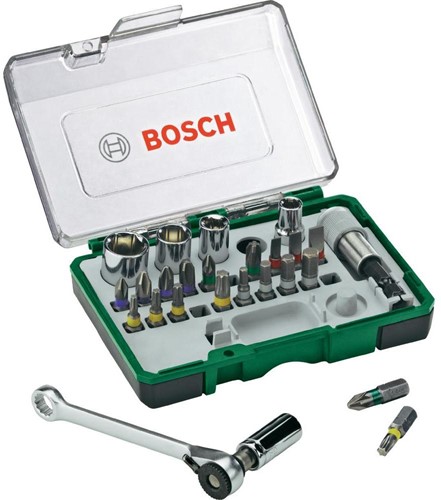 Bosch Accessoires 27-delige ratelset en Schroevendraaier - 2607017160