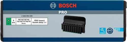 Bosch Accessoires 9-delige Krachtdoppenset 77 mm, 10;12;13;14;15;16;17;18;19 - 2608003039-2