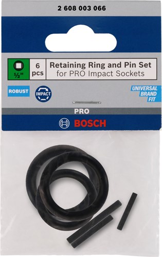 Bosch Accessoires Pin en ring 1/2" krachtdoppen | 6 stuks - 2608003066