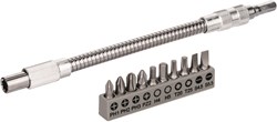 Bosch Accessoires 11-delige set flexibel metalen verlengstuk 200 mm, schroefbitset, PH1, PH2, PH3, PZ2, HEX4, HEX5, T20, T25, SL 0,6 x 4,5; 0,8 x 5,5 - 2608522376
