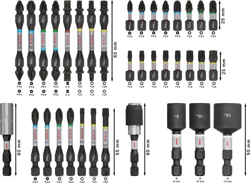 Bosch Professional 35-delig Multifunctionele boor- en Impact Control schroefbitset (Pick and Click, Accessoires slagschroevendraaier