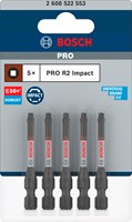 Bosch Accessoires PRO Robertson slagschroefbit | R2 | 55 mm | 5-delig - 2608522553