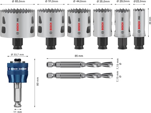 Bosch Accessoires PRO Multi Material PC Plus gatzaagset | 9-delig - 2608594429-3