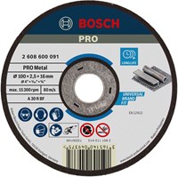 Bosch Accessoires Doorslijpschijf Metaal 100X2,5 mm Recht - 2608600091