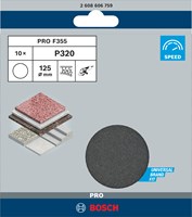 Bosch Accessoires 10 Schuurbladen 125 F355, Best for Coatings+Composites , K320 - 2608606759-2