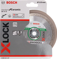 Bosch Accessoires X-LOCK Diamantschijf Standard for Ceramic 115 x 22,23 x 1,6 x 7 mm - 1 stuk(s) - 2608615137
