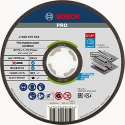 Bosch Accessoires X-LOCK Slijpschijf Expert for Inox & Metal 125x1x22.23mm, recht - 1 stuk(s) - 2608619264