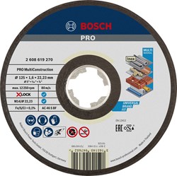 Bosch Accessoires X-LOCK Slijpschijf Multi Construction 125x1.6x22.23mm, recht - 1 stuk(s) - 2608619270