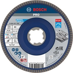 Bosch Accessoires X-LOCK Lamellenschijf schuin, kunststof Ø125mm, G 80, X571, 
Best for Metal - 2608621769