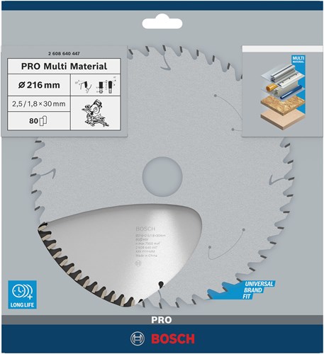 Bosch Accessoires Cirkelzaagblad Multi Material 216 x 30 x 2,5 mm, 80 1st - 2608640447-2