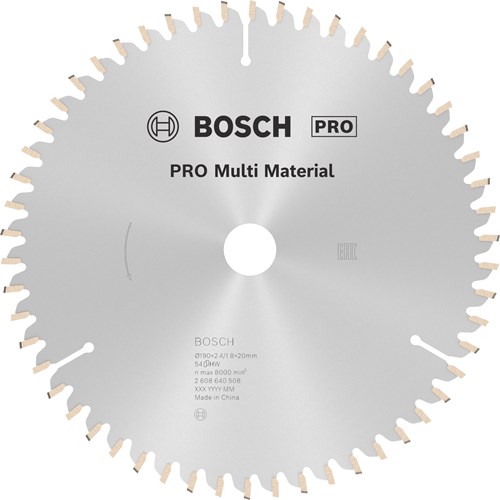 Bosch Accessoires Cirkelzaagblad Multi Material 190 x 20/16 x 2,4 mm, 54 1st - 2608640508