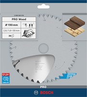 Bosch Accessoires Cirkelzaagblad 190x30x2,6 mm, 36T - 2608640616-2