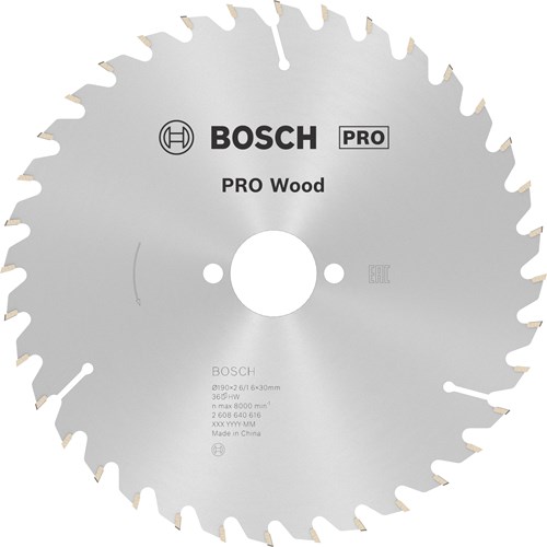Bosch Accessoires Cirkelzaagblad 190x30x2,6 mm, 36T - 2608640616