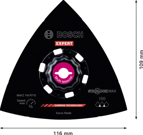 Bosch Accessoires Expert Sanding Plate MAVZ 116 RT10 multitoolzaagblad 116 mm - 1 stuk(s) - 2608900051-2