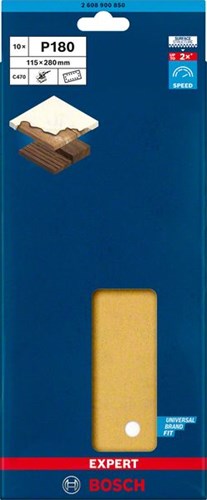 Bosch Accessoires Expert C470 schuurpapier voor vlakschuurmachines 115 x 280 mm, K180 10-delig - 2608900850-2