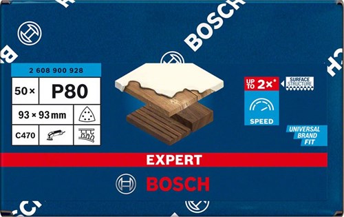 Bosch Accessoires Expert C470 schuurpapier voor deltaschuurmachines 93 mm, K80 50-delig - 1 stuk(s) - 2608900928-2