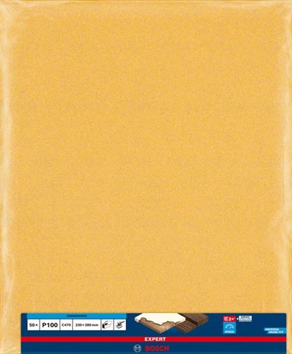 Bosch Accessoires Expert C470 schuurpapiervel voor handmatig schuren 230 x 280 mm, K100 - 50 stuk(s) - 2608900960-2