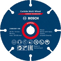 Bosch Accessoires Expert Carbide Multi Wheel doorslijpschijf 76 mm, 1 mm, 10 mm - 1 stuk(s) - 2608901196