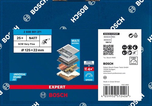 Bosch Accessoires Expert N477 SCM-schijf 125 x 22 mm, zeer fijn - 1 stuk(s) - 2608901271-2