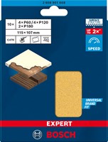 Bosch Accessoires EXPERT C470 Schuurpapierset 115 x 107 mm, K 60/120/180, 10-delig - 2608901668-2