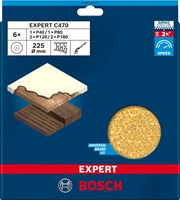 Bosch Accessoires EXPERT C470 schuurpapier 225 mm, K 40/80/120/180, 6-delig - 2608901677-2
