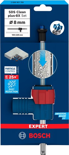 Bosch Accessoires SDS CLEAN plus-8X Boor | 8 x 100 x 225 mm (SET van boor en connector) - 2608901759-2