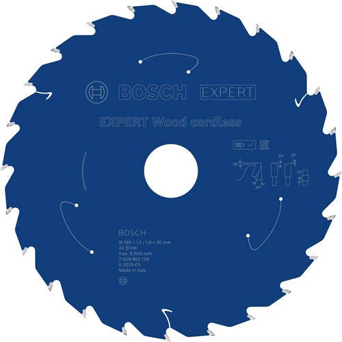 Bosch Accessoires EXPERT Wood cordless Cirkelzaagblad | 190 x 1,5/1 x 30 mm | T24 - 2608902156