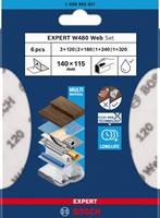 Bosch Accessoires EXPERT 6-delige set Schuurvel Web W480 115 x 140 mm 2x G120; 2x G180; 1x G240; 1x G320 - 2608902431-2