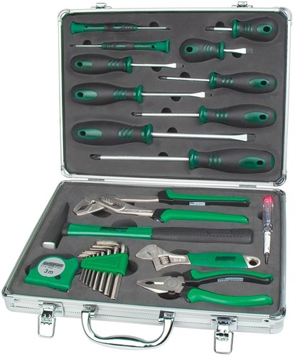 Brüder Mannesmann 24-delig Gereedschap Brüder Mannesmann M29001 Gereedschapsset Van Bamboe Brüder Mannesmann 24 Delig Universele Toolset Garantie
