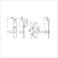 AMI Veiligheidsbeslag 378 Rotaveer250/50/1 Kt72 Omkeer / Profielcilinder 72 Irox Archi-Design Deurdikte 38/42 - 623232-2