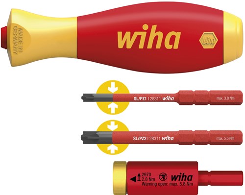Wiha Tournevis Avec Jeu De Porte-embout SoftFinish® Electric SlimVario Stubby 4 Pcs 41230 83496190 Wiha Tournevis Avec Jeu De Porte-embout SoftFinish® Electric SlimVario Stubby 4 Pcs 41230 83496190