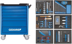 Gedore WSL-L-TS-190 | Gereedschapwagen WSL L7 + gereedschapset TS-190 | 190-delig - 2980320