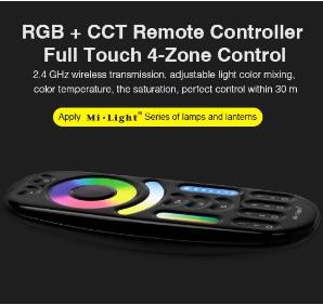 MiBoxer RGB-CCT afstandsbediening 2.4G 4-zones zwart - LED0230-3
