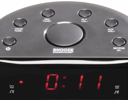 Denver Wekkerradio LED FM zwart dual alarm - 8140211-3