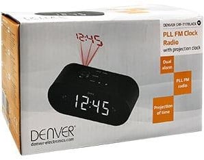 Enzo Denver Wekkerradio met projectie LED zwart - 8140220-2