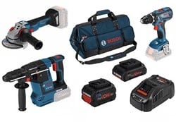 Bosch Blauw 3 Toolkit | combiset 18V | GSR 18 V-28 + GWS 18 V-10 + GBH 18 V-26 | 4.0Ah + 8.0Ah | in tas - 0615990M3C
