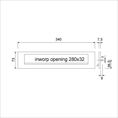 AMI Briefplaat Ta Deurdikte 38/42 Veer Zwart R9005 Str - 739605-2