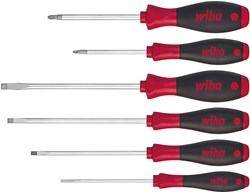 Wiha Schroevendraaierset | 6-delig sleuf / PZD | meercomponentengrepen | ronde kling | 1 stuk - 07153 - 07153