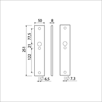 AMI Langschild 251/50/8 Blind F-1 R6,5/R7,3 - 215100-2
