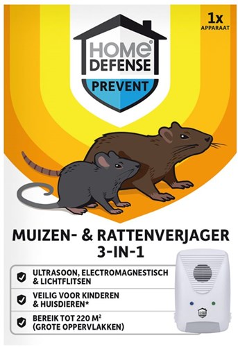 Home Defense® Muizenverjager en Rattenverjager 3-in-1 220m² - HDULT220