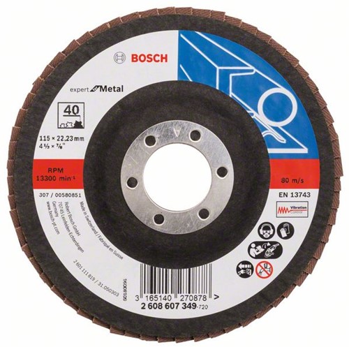 Bosch Accessoires 1 Lamellenschijf 115 X551, Expert for Metal recht, 40 - 2608607349