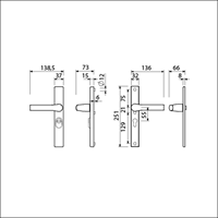 AMI Veiligheidsbeslag 379 Rotaveer 251/37 Kt 55 F1 A/Z 379 Rotaveer 251/32 Profielcilinder 55 Deurdikte 53/57 Mm - 843112-2