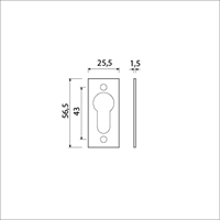AMI Afdekplaatje No:4 Vlak Profielcilinder Gat F-1 - 217034-2