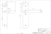 Nemef 3253 B Beslag kortschild afgerond | D kruk-kruk | beslagset | geveerd | krukstift 8mm | F1 aluminium | Blind-blind | links en rechts  - 9325302000-2