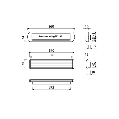 AMI Briefplaat/Tochtklep EP 975/1 Climate Comfort Irox Archi-Design Deurdikte 53/57 - 620330-2