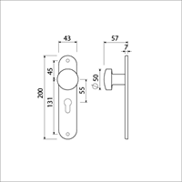 AMI Knop 169/50 Vast Langschild 200/1/7 Profielcilinder 55 Irox Archi-Design - 620245-2