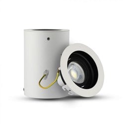 V-Tac  Opbouw spot verstelbaar 50mm rond wit OP=OP - 5013450